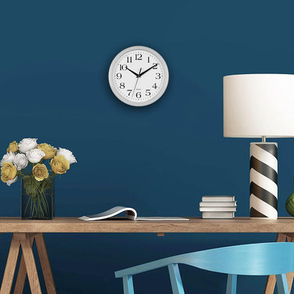 Yellow Wall Clock 10 inch Silent Non Ticking Battery Operated Quartz Easy to Read Round Classroom Home Decor for Kids Playroom Baby Room Nursery Fun