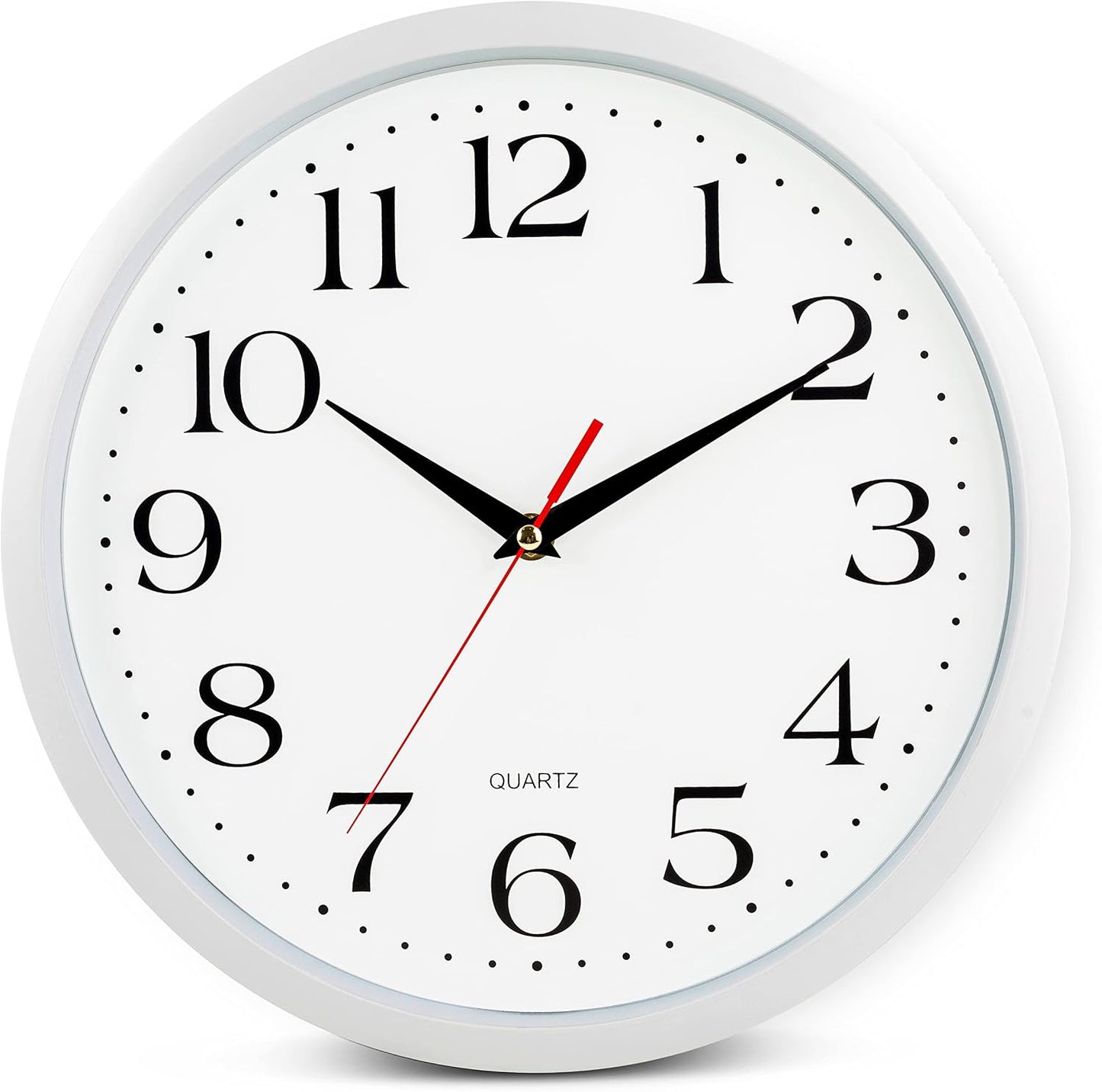 Yellow Wall Clock 10 inch Silent Non Ticking Battery Operated Quartz Easy to Read Round Classroom Home Decor for Kids Playroom Baby Room Nursery Fun