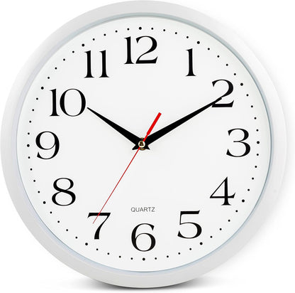Yellow Wall Clock 10 inch Silent Non Ticking Battery Operated Quartz Easy to Read Round Classroom Home Decor for Kids Playroom Baby Room Nursery Fun