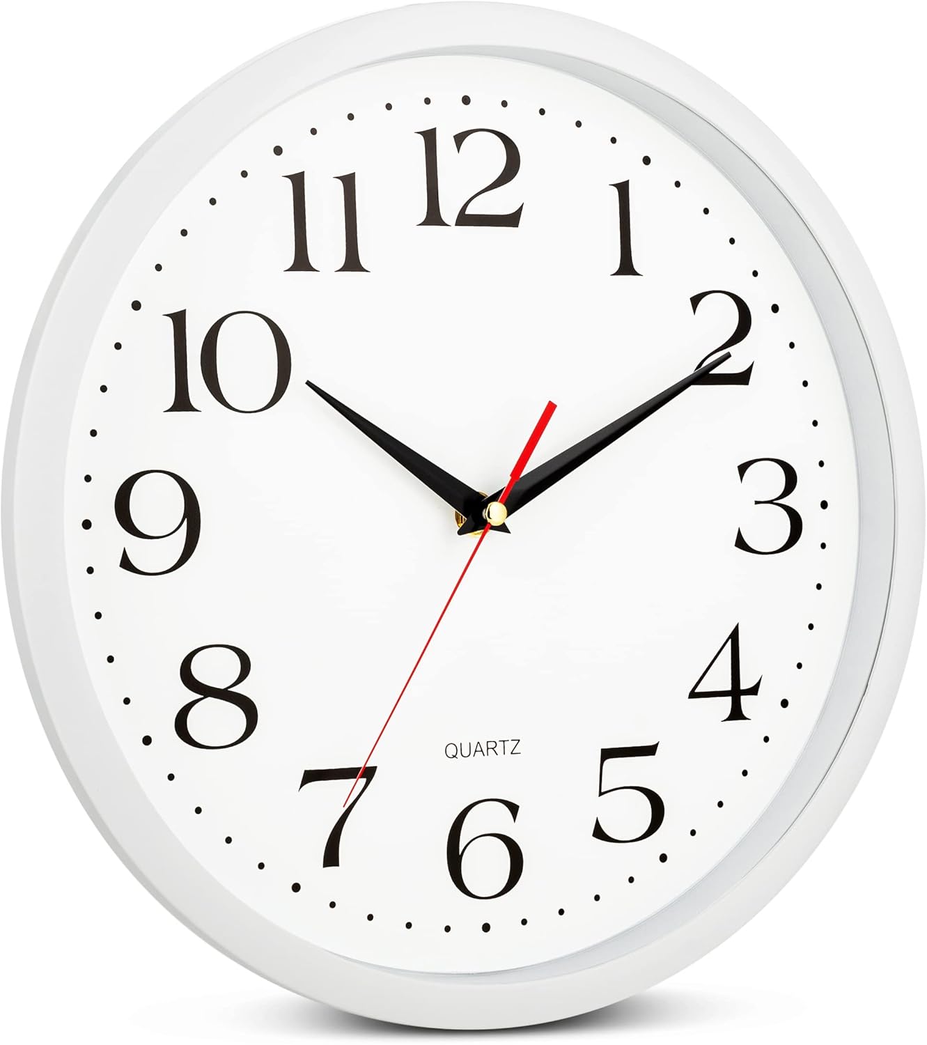 Yellow Wall Clock 10 inch Silent Non Ticking Battery Operated Quartz Easy to Read Round Classroom Home Decor for Kids Playroom Baby Room Nursery Fun