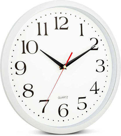 Yellow Wall Clock 10 inch Silent Non Ticking Battery Operated Quartz Easy to Read Round Classroom Home Decor for Kids Playroom Baby Room Nursery Fun