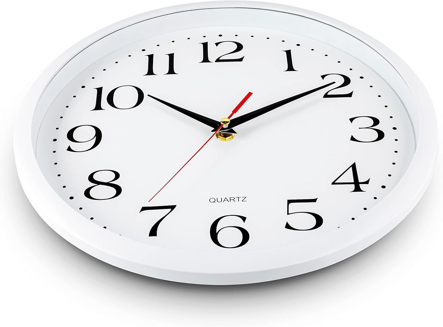 Yellow Wall Clock 10 inch Silent Non Ticking Battery Operated Quartz Easy to Read Round Classroom Home Decor for Kids Playroom Baby Room Nursery Fun