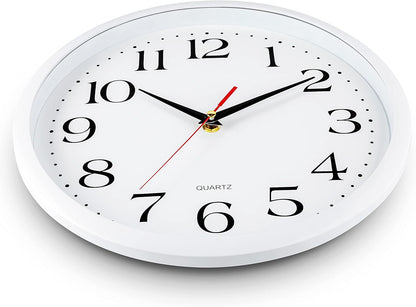 Yellow Wall Clock 10 inch Silent Non Ticking Battery Operated Quartz Easy to Read Round Classroom Home Decor for Kids Playroom Baby Room Nursery Fun