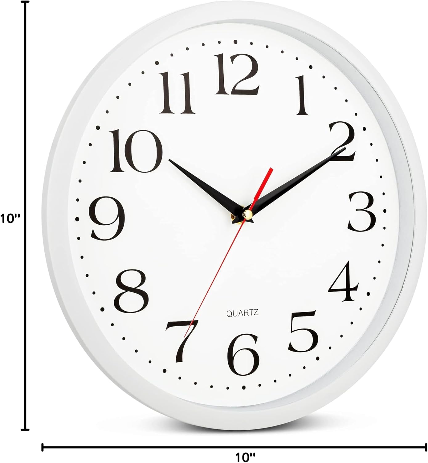 Yellow Wall Clock 10 inch Silent Non Ticking Battery Operated Quartz Easy to Read Round Classroom Home Decor for Kids Playroom Baby Room Nursery Fun