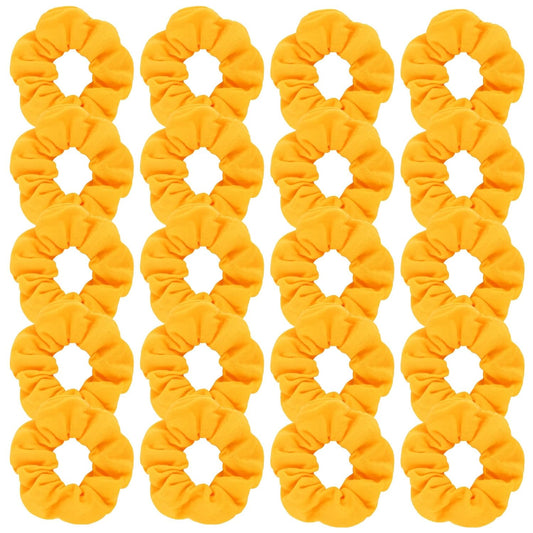 Yellow Cotton Hair Scrunchies, 20 Pack Soft Elastic Hair Ties for Women Girls, Non-Slip Ponytail Holders, Comfortable Hair Bands for All Hair Types, Daily, Party & Holiday Use