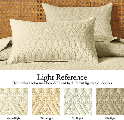 King/Cal King Size Quilt Bedding Set,Butter Yellow Lightweight Microfiber Soft Bedspread,Modern Style Geometric Pattern Coverlet Set for All Seasons,3 Piece(1 Quilt,2 Pillow Shams)