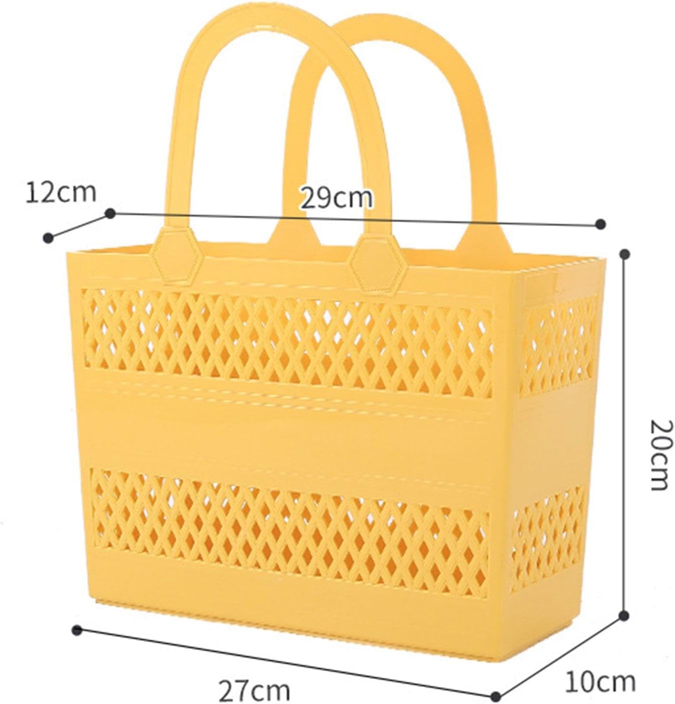 Shower Caddy Basket Shower Organizer with Handles Multipurpose Portable Box Shower Caddy Tote for Beach Handbag Pantry Gym, Yellow