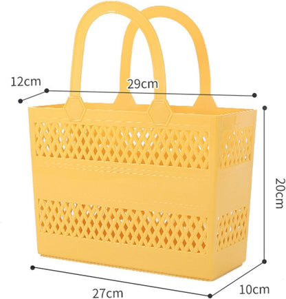 Shower Caddy Basket Shower Organizer with Handles Multipurpose Portable Box Shower Caddy Tote for Beach Handbag Pantry Gym, Yellow