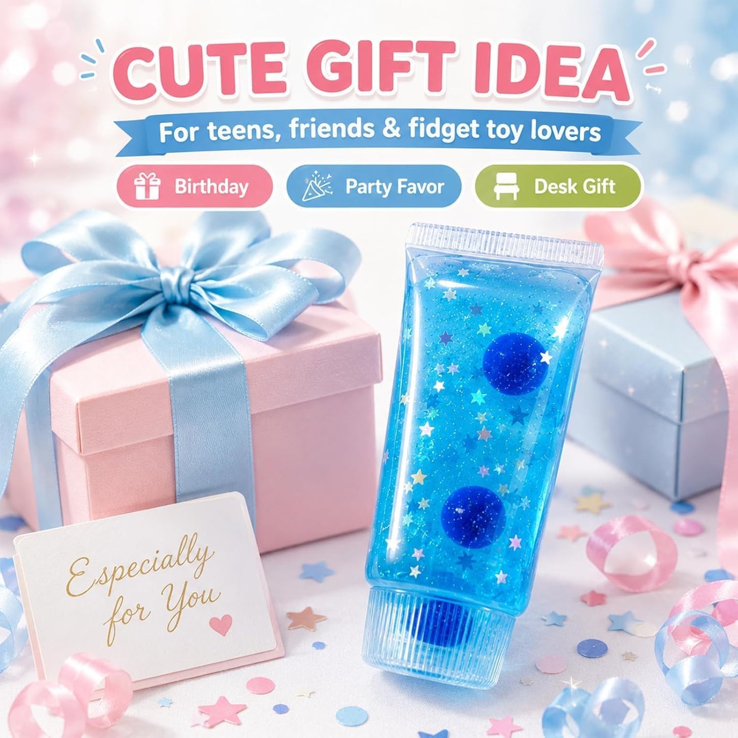 Clear Jam Bottle Squishy Toy, Yellow Cute Toothpaste Slow Rising Fidget Sensory Toys for Stress Anxiety Relief, Soft Desk Squeeze Toy Birthday Gifts for Adults