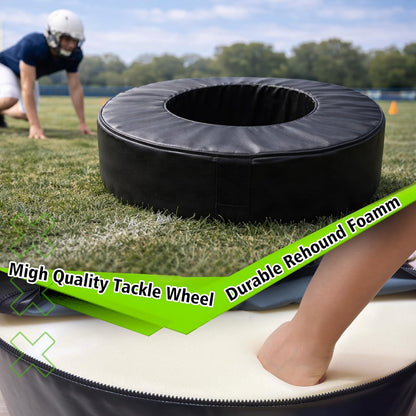 Football Training Tackle Wheel – Rolling Tackling Ring with Reinforced Handle – Durable Agility Equipment for Youth Skill Development & Field Drills