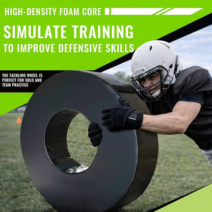 Football Training Tackle Wheel – Rolling Tackling Ring with Reinforced Handle – Durable Agility Equipment for Youth Skill Development & Field Drills