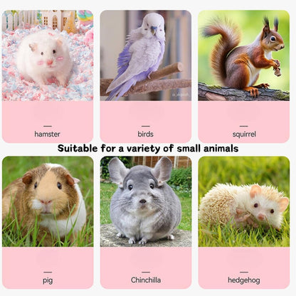 Small Animal Bedding, Bird Cozy Nesting Cotton Paper Material, Enhance Breeding Environment, Low Dust Odor Control for Birds Parrots Parakeets Guinea Pigs Rabbits Hamsters 0.92lb (Yellow and Purple)