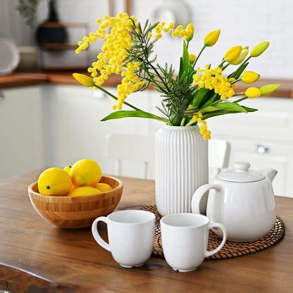 Summer Fake Lemon Fake Fruit Faux Yellow Lemon Decor Lifelike Simulation Artificial Fruit for Party Table Kitchen Vase Filler Wreath Garland Photography Decoration(3.1 x 2.1 Inch,60 Pcs)