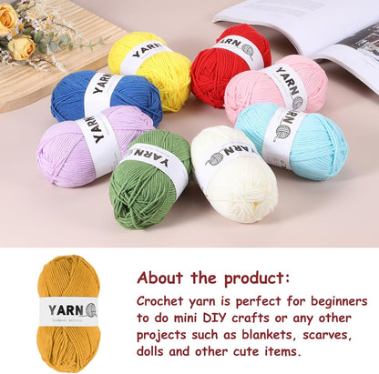 3Pcs Dark Yellow Acrylic Yarn 400 Yard 4 Ply Soft Crochet Yarns Sport Weight Yarn,[for DIY Crocheting Knitting Craft Blankets Hats]-150g