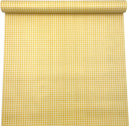 Yifely Yellow & White Checkered Plaid Furniture Paper Self-Adhesive Shelf Liner Base Cabinet Decor 17.7 Inch by 9.8 Feet