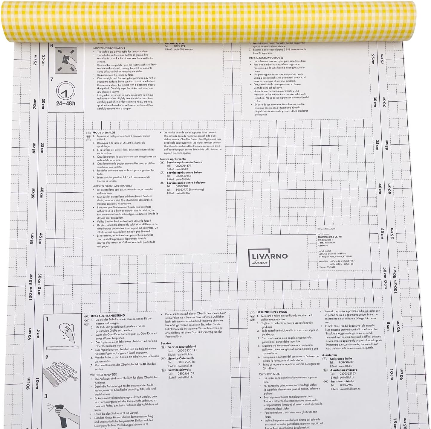 Yifely Yellow & White Checkered Plaid Furniture Paper Self-Adhesive Shelf Liner Base Cabinet Decor 17.7 Inch by 9.8 Feet