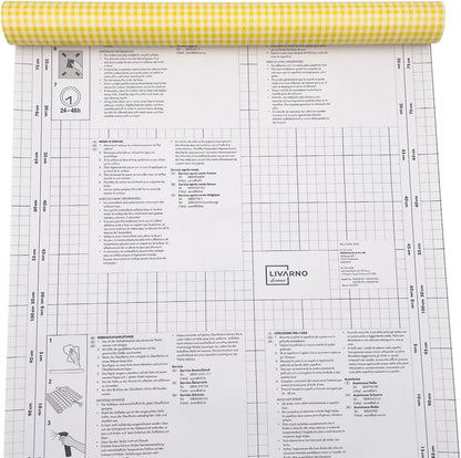 Yifely Yellow & White Checkered Plaid Furniture Paper Self-Adhesive Shelf Liner Base Cabinet Decor 17.7 Inch by 9.8 Feet