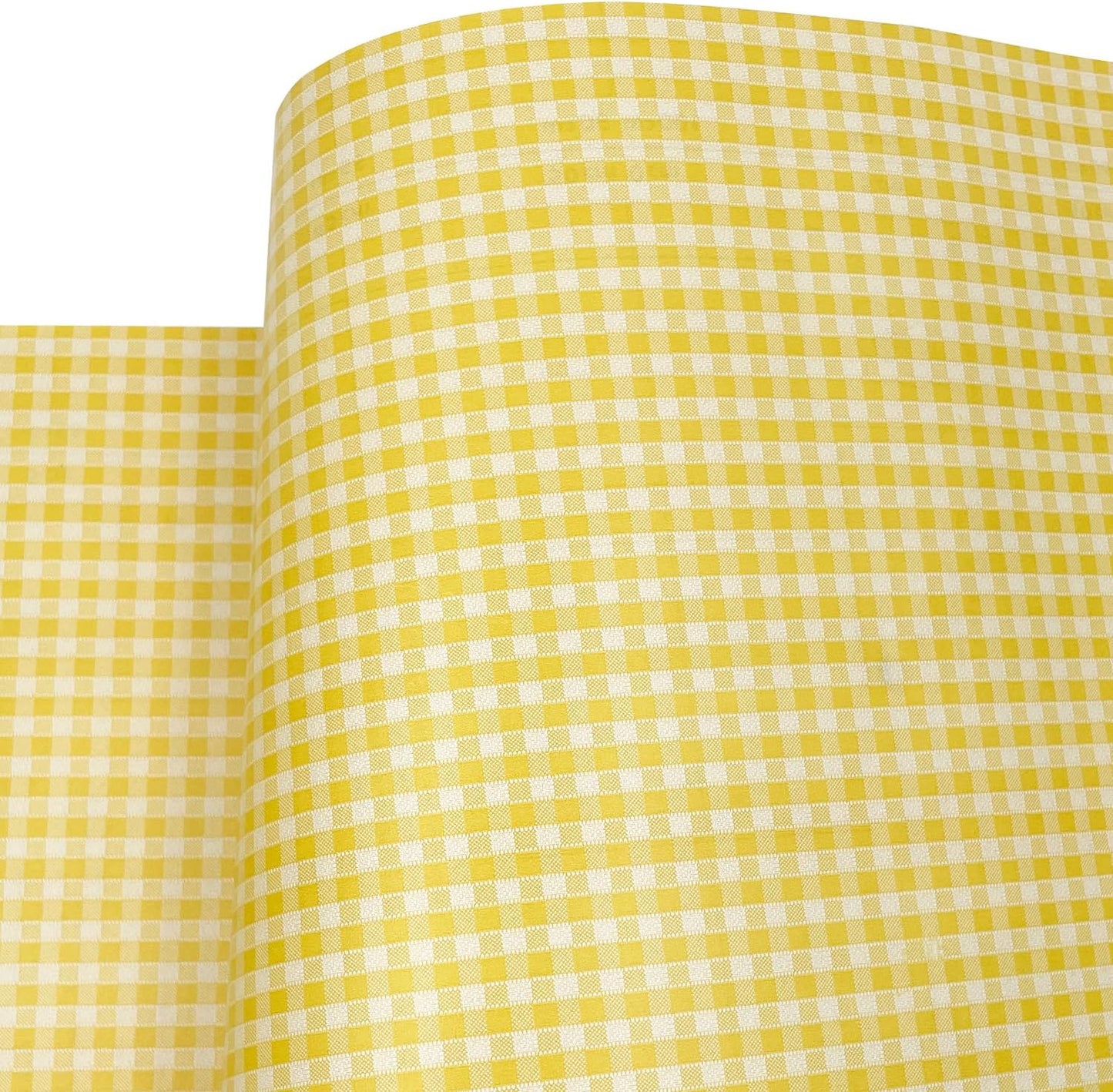 Yifely Yellow & White Checkered Plaid Furniture Paper Self-Adhesive Shelf Liner Base Cabinet Decor 17.7 Inch by 9.8 Feet