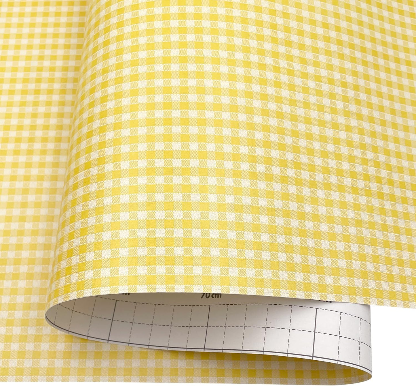 Yifely Yellow & White Checkered Plaid Furniture Paper Self-Adhesive Shelf Liner Base Cabinet Decor 17.7 Inch by 9.8 Feet