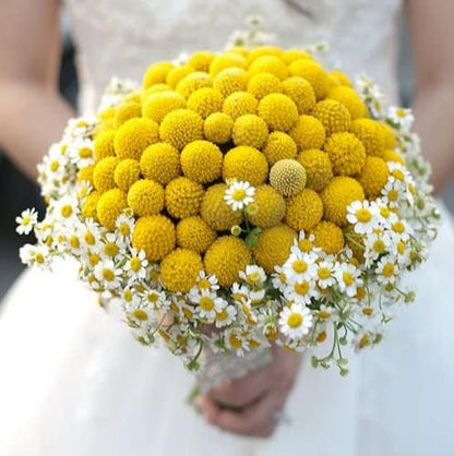 18Stems Fake Flowers Yellow Billy Balls,10" Artificial Billy Button Bouquet | Flower Bouquet,Permanent Flower Craspedia for DIY Crafts Wreath, Table Wedding Party Centerpieces Decor,Holiday Store