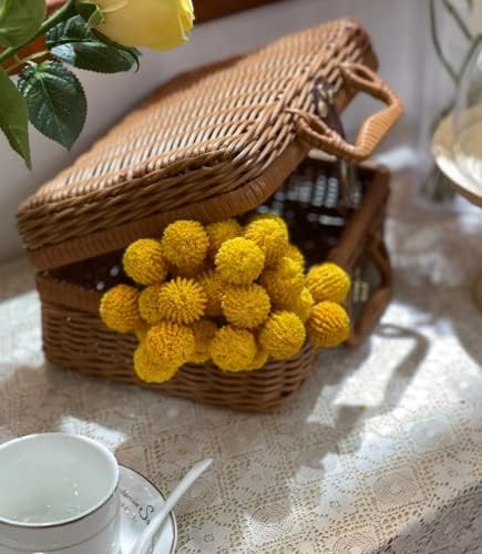 18Stems Fake Flowers Yellow Billy Balls,10" Artificial Billy Button Bouquet | Flower Bouquet,Permanent Flower Craspedia for DIY Crafts Wreath, Table Wedding Party Centerpieces Decor,Holiday Store
