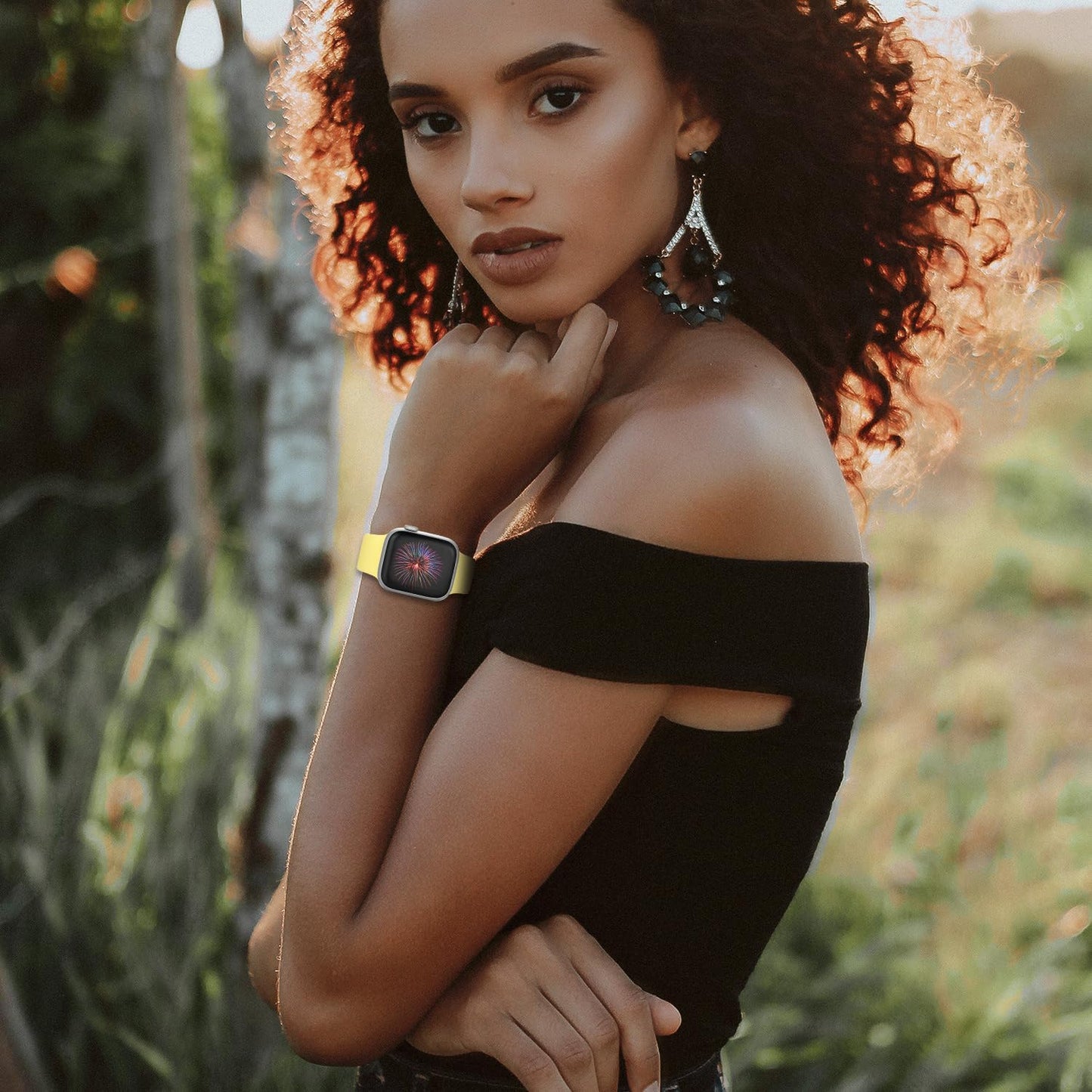 Sport Bands Compatible with Apple Watch Band 38mm/40mm/41mm/42mm/44mm/45mm/49mm Women Men,Soft Silicone Strap Compatible with iWatch Ultra2/Ultra Series10/9/8/7/6/5/4/3/2/1/SE Ginger Yellow