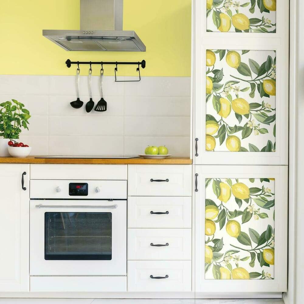 RMK11655WP Lemon Zest Yellow and White Peel and Stick Wallpaper