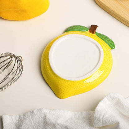 Ceramic Lemon Spoon Rest Spoon Holder for Kitchen Counter/Stove Top Stable Utensil Rest-Yellow-A