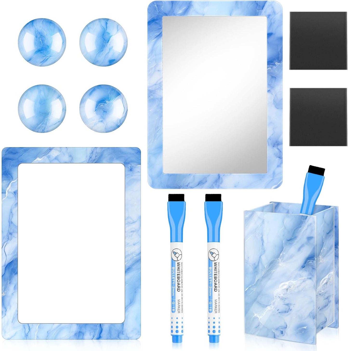 Magnetic Locker Marble Accessories Kit Pale Yellow Back to School Essentials Locker Organizer Supplies Include Mirror Whiteboard Pen Shelf Magnet Magnetic Buckle Back to School Essentials