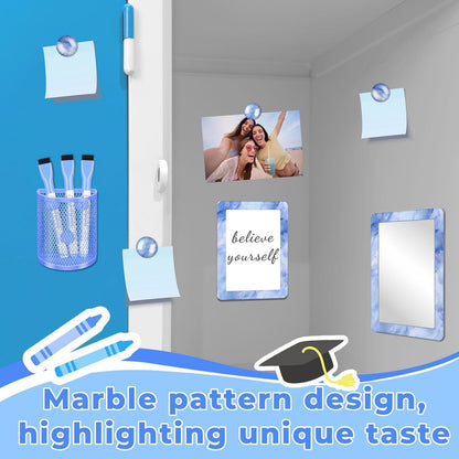 Magnetic Locker Marble Accessories Kit Pale Yellow Back to School Essentials Locker Organizer Supplies Include Mirror Whiteboard Pen Shelf Magnet Magnetic Buckle Back to School Essentials