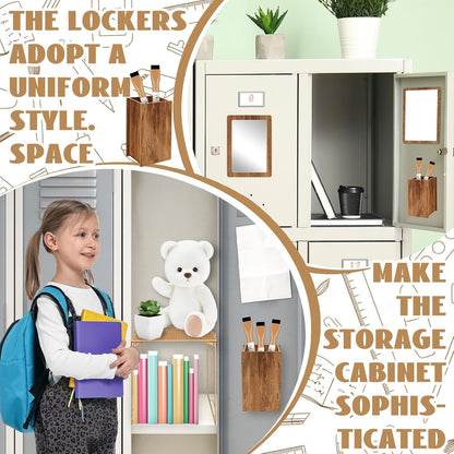 Magnetic Locker Marble Accessories Kit Pale Yellow Back to School Essentials Locker Organizer Supplies Include Mirror Whiteboard Pen Shelf Magnet Magnetic Buckle Back to School Essentials