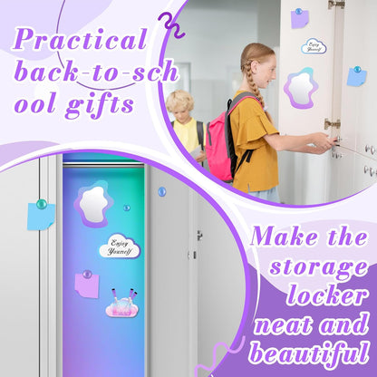 Magnetic Locker Marble Accessories Kit Pale Yellow Back to School Essentials Locker Organizer Supplies Include Mirror Whiteboard Pen Shelf Magnet Magnetic Buckle Back to School Essentials