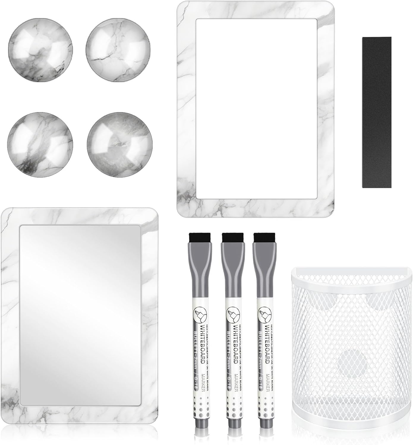 Magnetic Locker Marble Accessories Kit Pale Yellow Back to School Essentials Locker Organizer Supplies Include Mirror Whiteboard Pen Shelf Magnet Magnetic Buckle Back to School Essentials