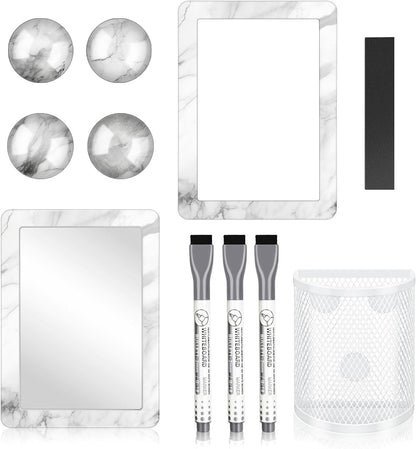 Magnetic Locker Marble Accessories Kit Pale Yellow Back to School Essentials Locker Organizer Supplies Include Mirror Whiteboard Pen Shelf Magnet Magnetic Buckle Back to School Essentials