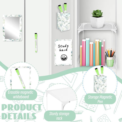 Magnetic Locker Marble Accessories Kit Pale Yellow Back to School Essentials Locker Organizer Supplies Include Mirror Whiteboard Pen Shelf Magnet Magnetic Buckle Back to School Essentials