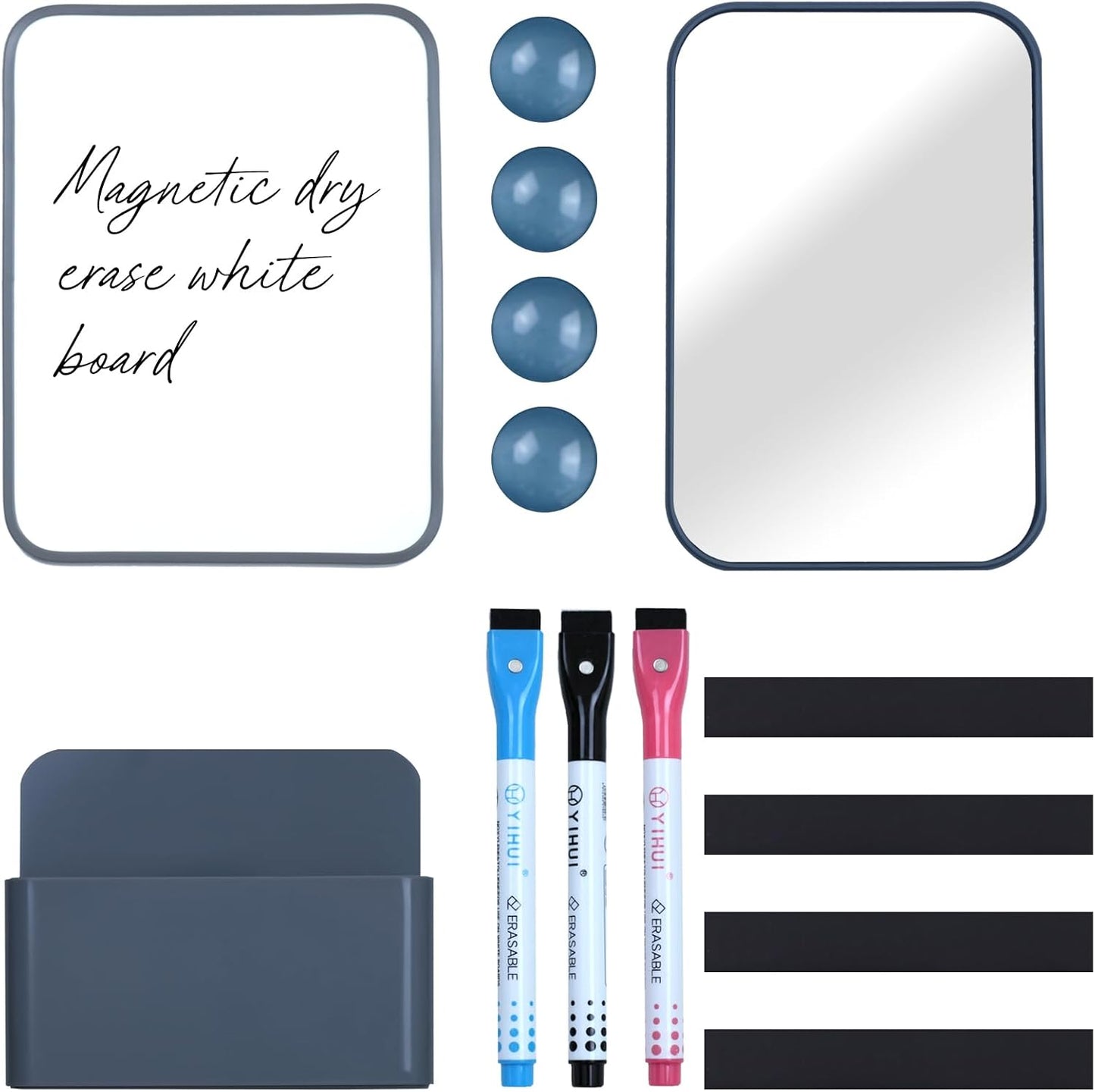Magnetic Locker Marble Accessories Kit Pale Yellow Back to School Essentials Locker Organizer Supplies Include Mirror Whiteboard Pen Shelf Magnet Magnetic Buckle Back to School Essentials