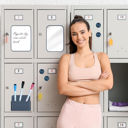 Magnetic Locker Marble Accessories Kit Pale Yellow Back to School Essentials Locker Organizer Supplies Include Mirror Whiteboard Pen Shelf Magnet Magnetic Buckle Back to School Essentials