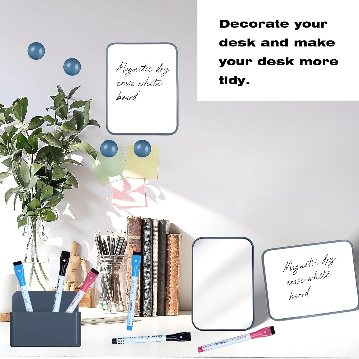 Magnetic Locker Marble Accessories Kit Pale Yellow Back to School Essentials Locker Organizer Supplies Include Mirror Whiteboard Pen Shelf Magnet Magnetic Buckle Back to School Essentials
