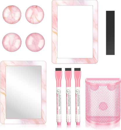 Magnetic Locker Marble Accessories Kit Pale Yellow Back to School Essentials Locker Organizer Supplies Include Mirror Whiteboard Pen Shelf Magnet Magnetic Buckle Back to School Essentials