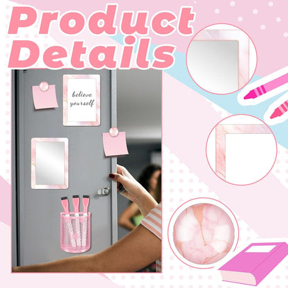 Magnetic Locker Marble Accessories Kit Pale Yellow Back to School Essentials Locker Organizer Supplies Include Mirror Whiteboard Pen Shelf Magnet Magnetic Buckle Back to School Essentials
