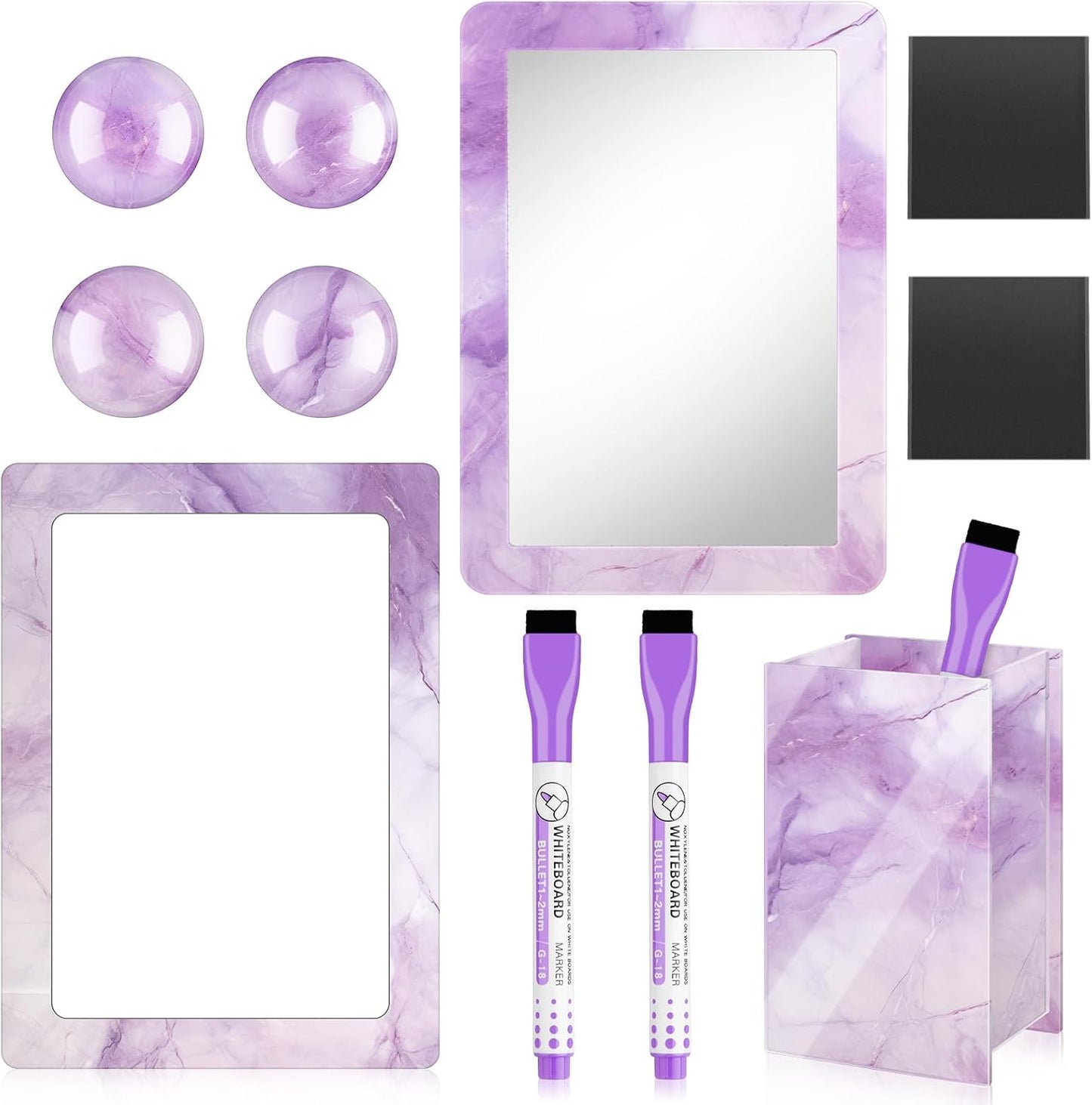 Magnetic Locker Marble Accessories Kit Pale Yellow Back to School Essentials Locker Organizer Supplies Include Mirror Whiteboard Pen Shelf Magnet Magnetic Buckle Back to School Essentials