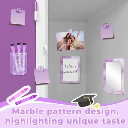 Magnetic Locker Marble Accessories Kit Pale Yellow Back to School Essentials Locker Organizer Supplies Include Mirror Whiteboard Pen Shelf Magnet Magnetic Buckle Back to School Essentials