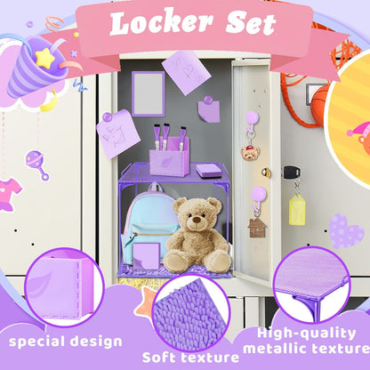 Magnetic Locker Marble Accessories Kit Pale Yellow Back to School Essentials Locker Organizer Supplies Include Mirror Whiteboard Pen Shelf Magnet Magnetic Buckle Back to School Essentials
