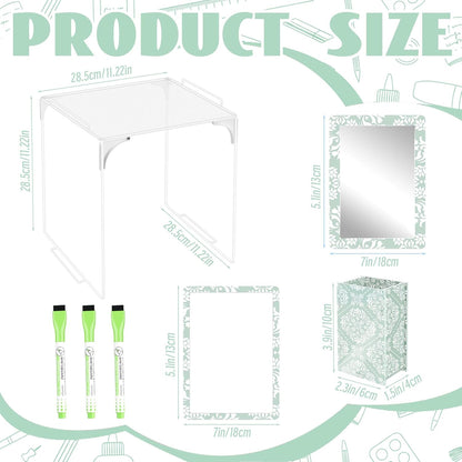Magnetic Locker Marble Accessories Kit Pale Yellow Back to School Essentials Locker Organizer Supplies Include Mirror Whiteboard Pen Shelf Magnet Magnetic Buckle Back to School Essentials