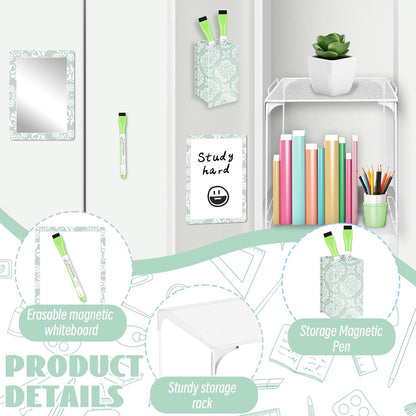 Magnetic Locker Marble Accessories Kit Pale Yellow Back to School Essentials Locker Organizer Supplies Include Mirror Whiteboard Pen Shelf Magnet Magnetic Buckle Back to School Essentials