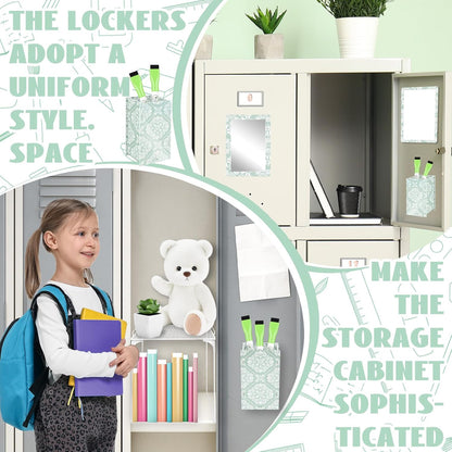 Magnetic Locker Marble Accessories Kit Pale Yellow Back to School Essentials Locker Organizer Supplies Include Mirror Whiteboard Pen Shelf Magnet Magnetic Buckle Back to School Essentials