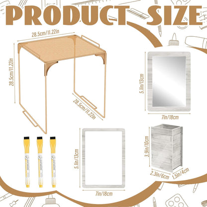 Magnetic Locker Marble Accessories Kit Pale Yellow Back to School Essentials Locker Organizer Supplies Include Mirror Whiteboard Pen Shelf Magnet Magnetic Buckle Back to School Essentials