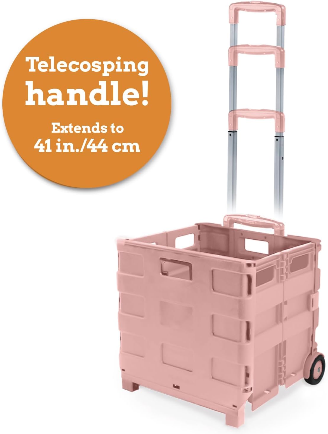 Ultra-Slim Rolling Collapsible Storage Pack-N-Roll Utility-carts, with Telescopic Handle, for Home, Garden, Shopping, Office, School use, Medium, Yellow & Black