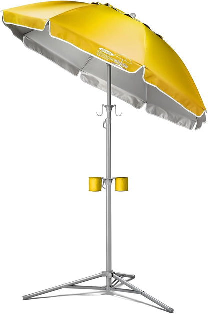 Ultimate Portable Sun Shade Umbrella – Lightweight Adjustable Outdoor Patio & Beach Umbrella with Tripod Base (Yellow)