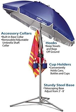 Ultimate Portable Sun Shade Umbrella – Lightweight Adjustable Outdoor Patio & Beach Umbrella with Tripod Base (Yellow)